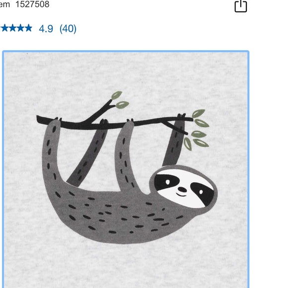 Adorable sloth 4 piece infant set - Picture 4 of 5